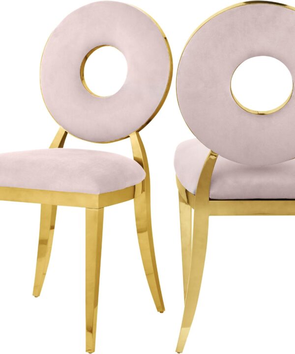Carousel Pink Velvet Dining Chair