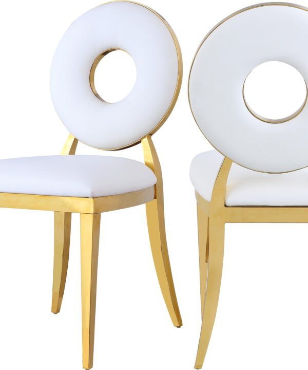 Carousel White Faux Leather Dining Chair