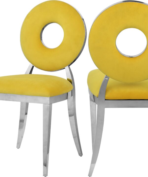 Carousel Yellow Velvet Dining Chair
