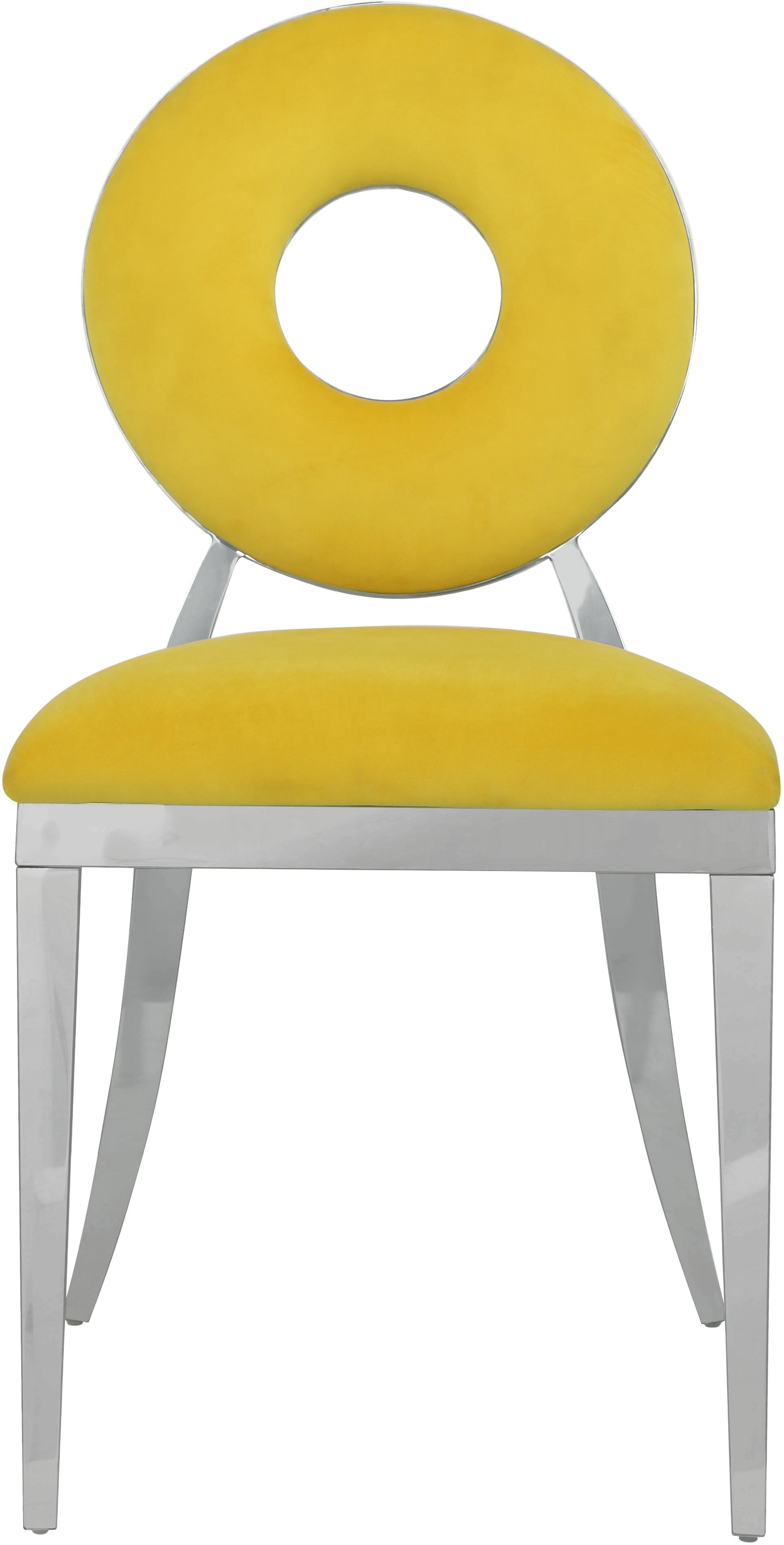 Carousel Yellow Velvet Dining Chair - Image 5