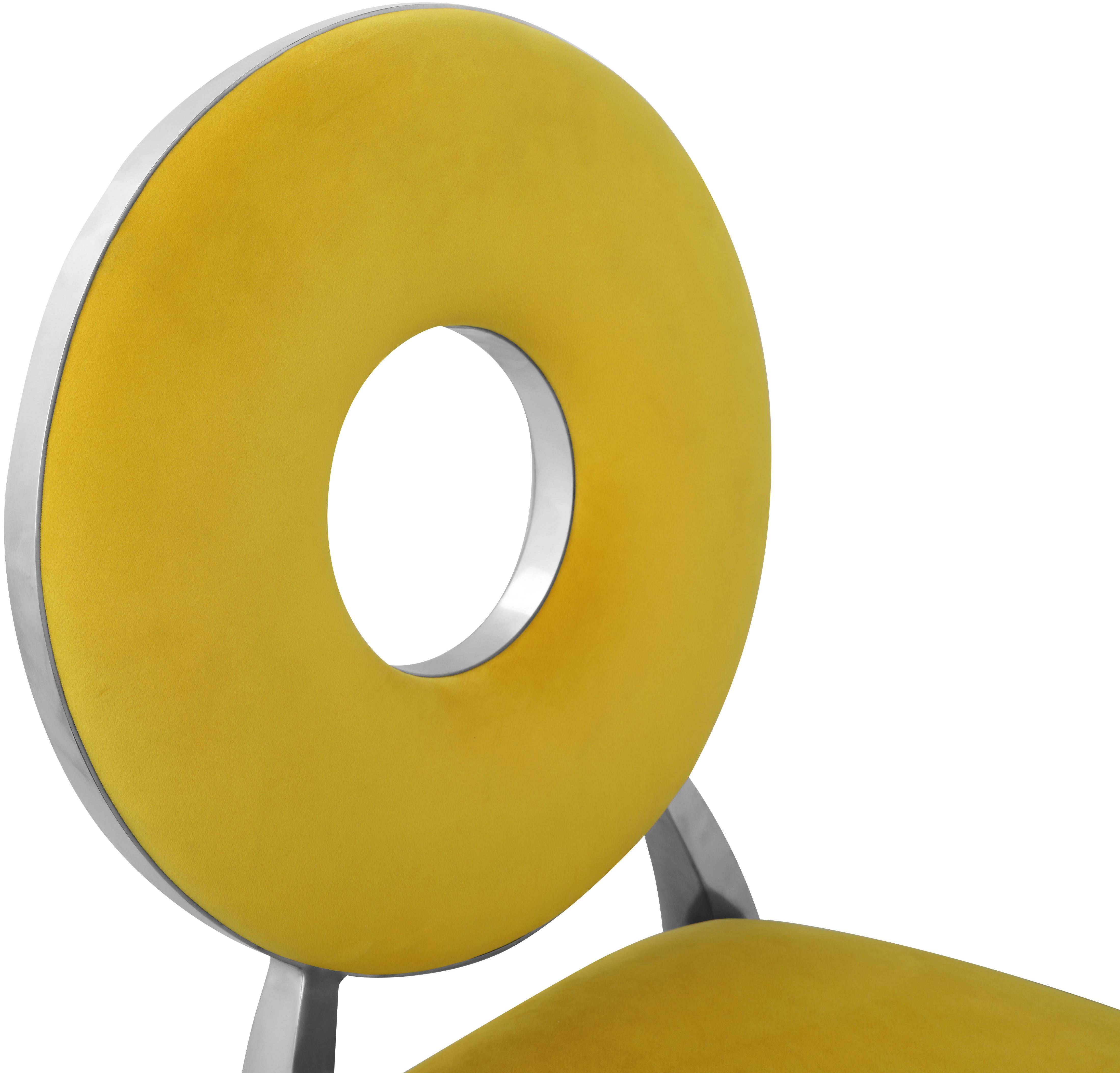 Carousel Yellow Velvet Dining Chair - Image 6