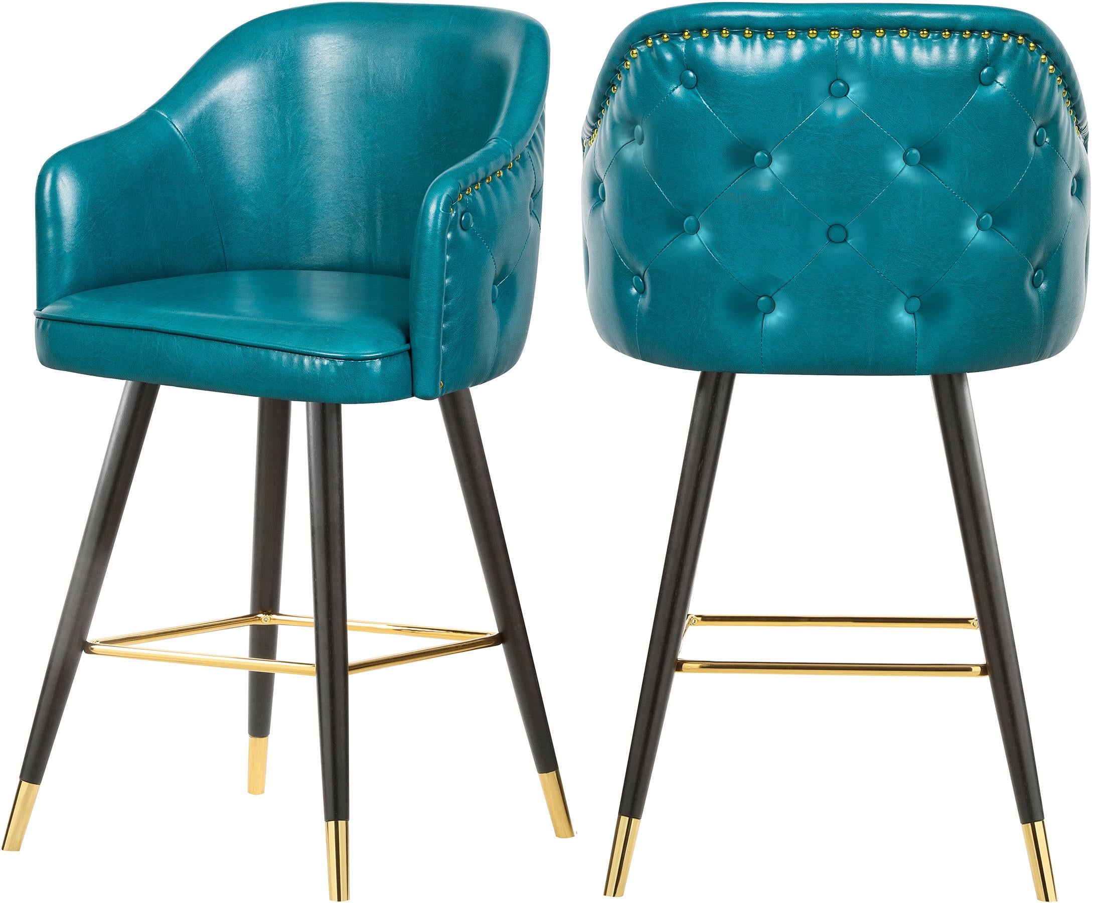 Barbosa Blue Faux Leather Counter/Bar Stool - Luxe Home Furnishings (Jersey City, NJ)