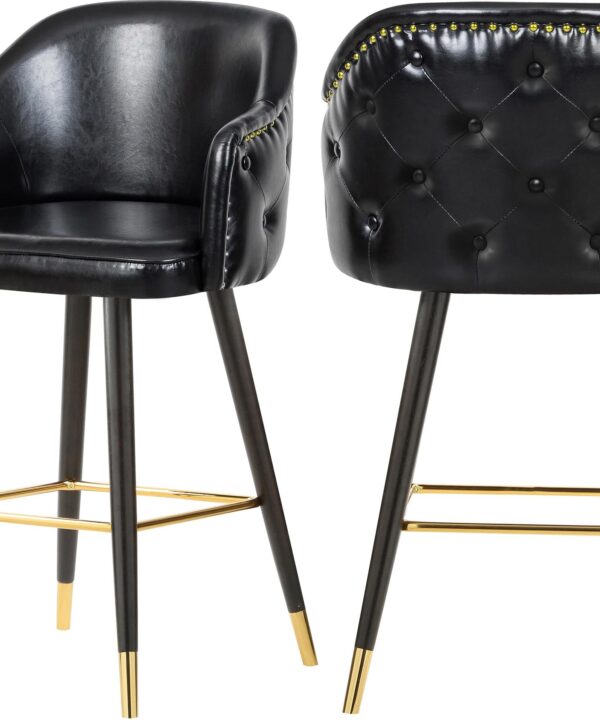 Barbosa Black Faux Leather Counter/Bar Stool - Luxe Home Furnishings (Jersey City, NJ)