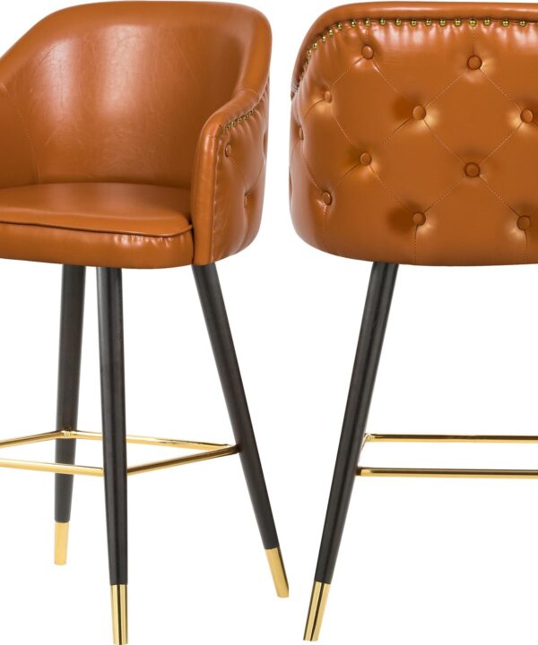 Barbosa Cognac Faux Leather Counter/Bar Stool - Luxe Home Furnishings (Jersey City, NJ)
