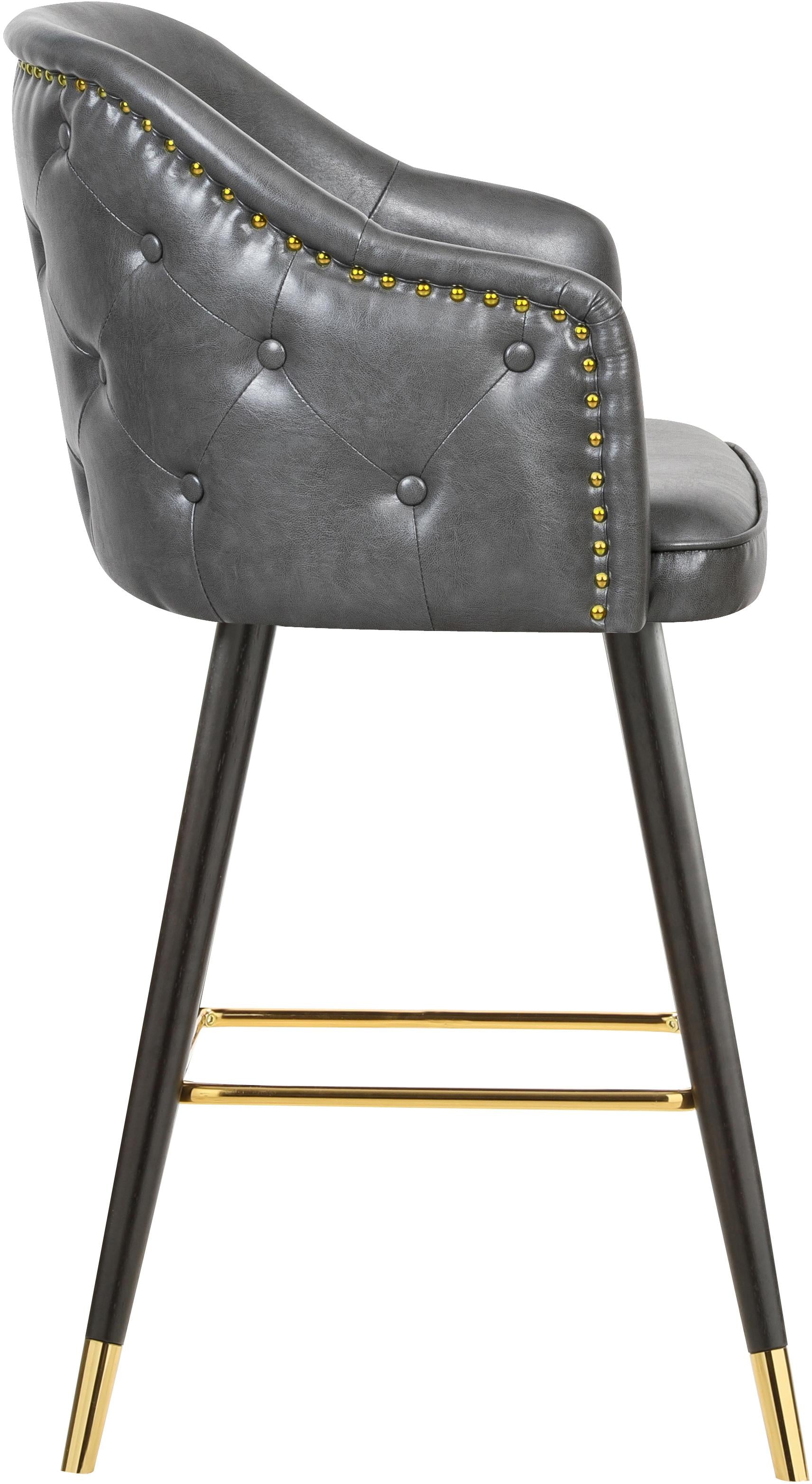 Barbosa Grey Faux Leather Counter/Bar Stool - Luxe Home Furnishings (Jersey City, NJ)