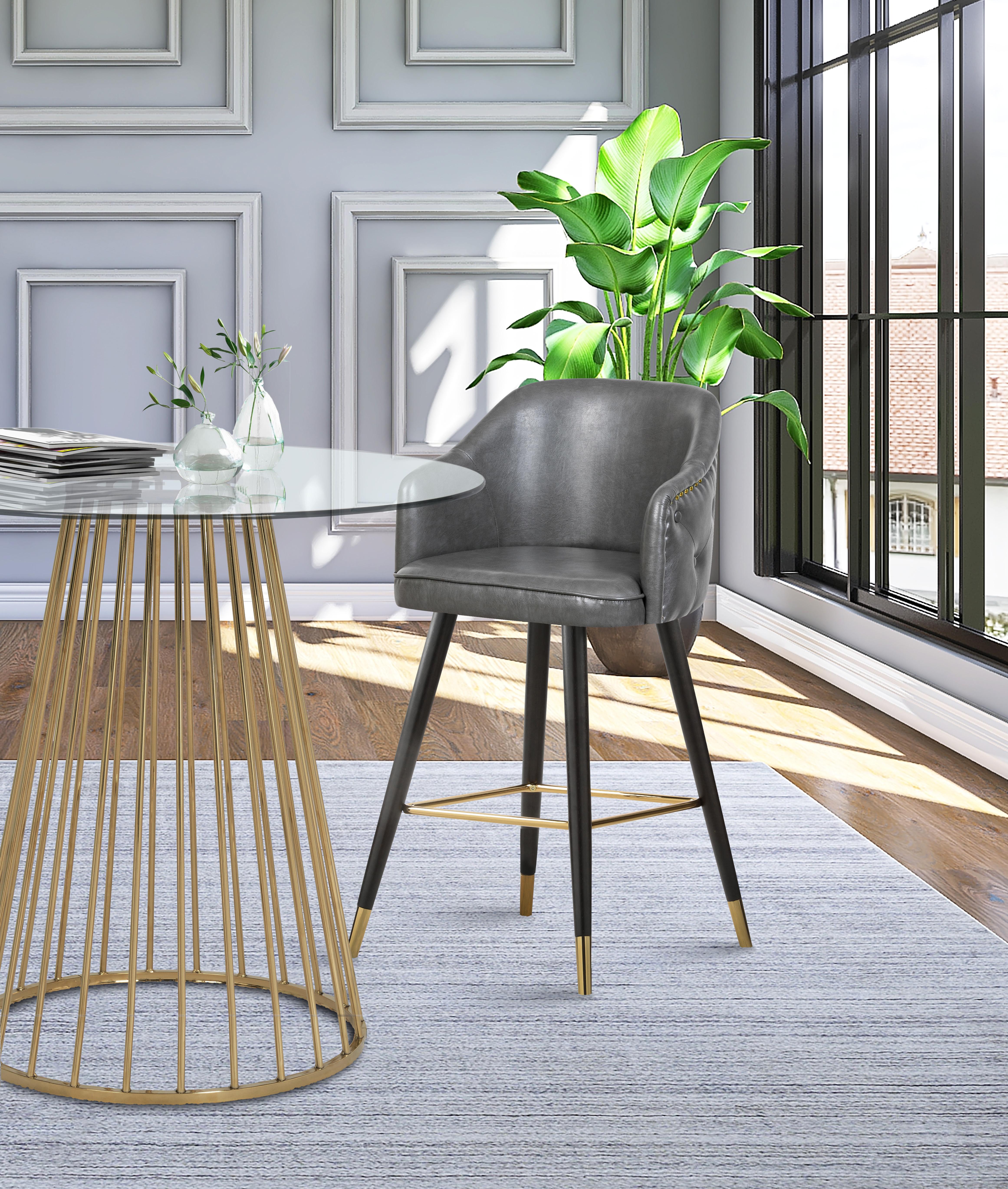 Barbosa Grey Faux Leather Counter/Bar Stool - Luxe Home Furnishings (Jersey City, NJ)