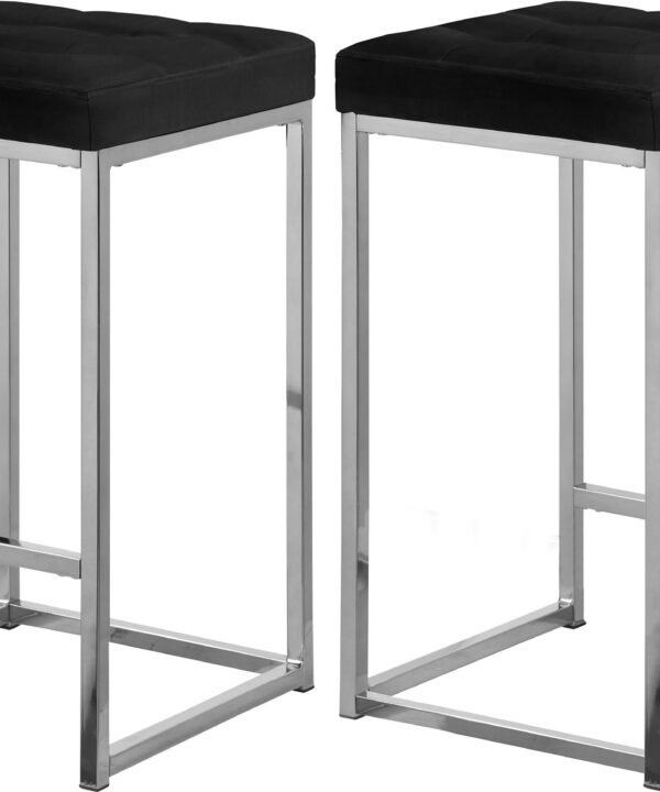 Nicola Black Velvet Stool