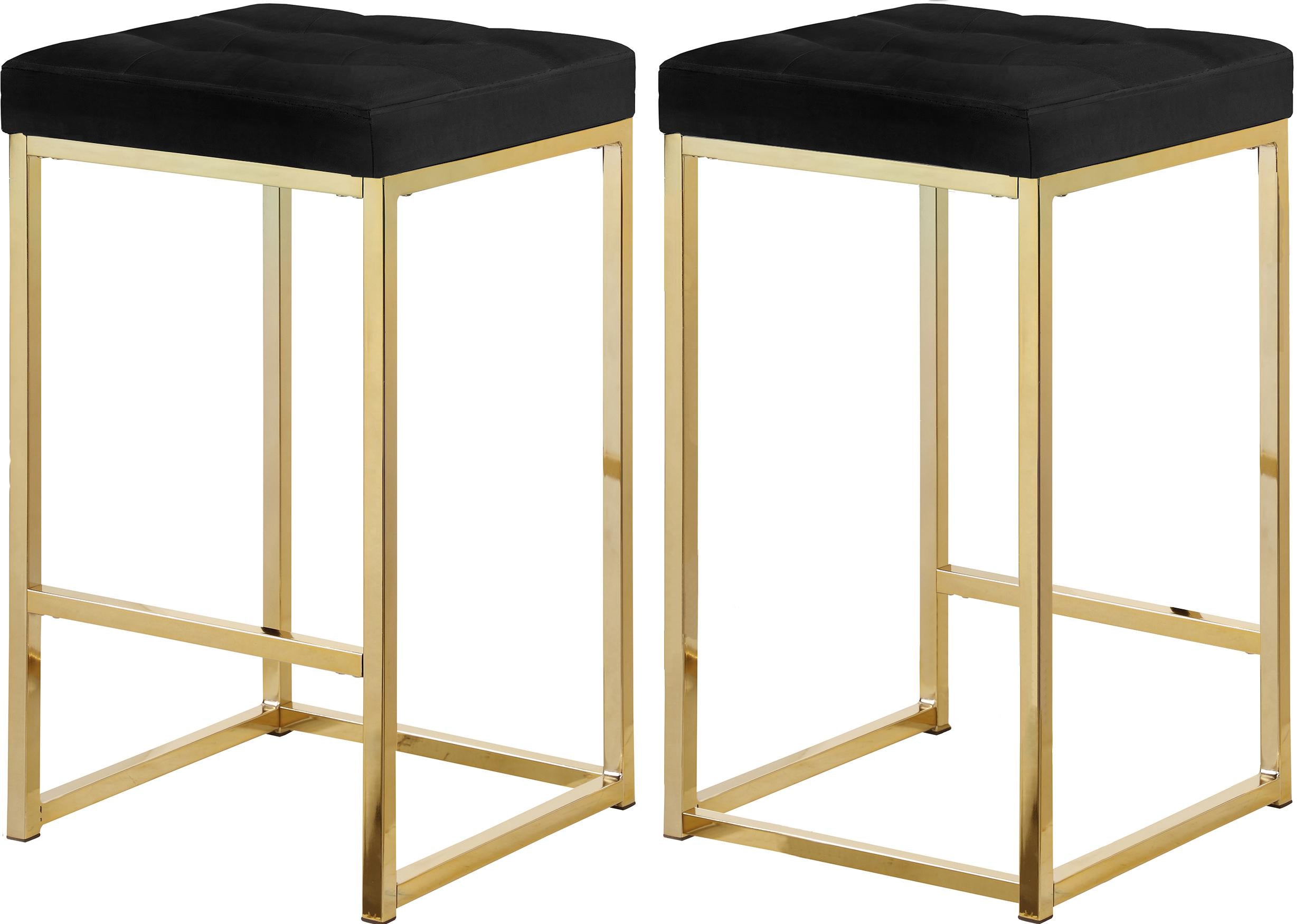 Nicola Black Velvet Stool - Image 6