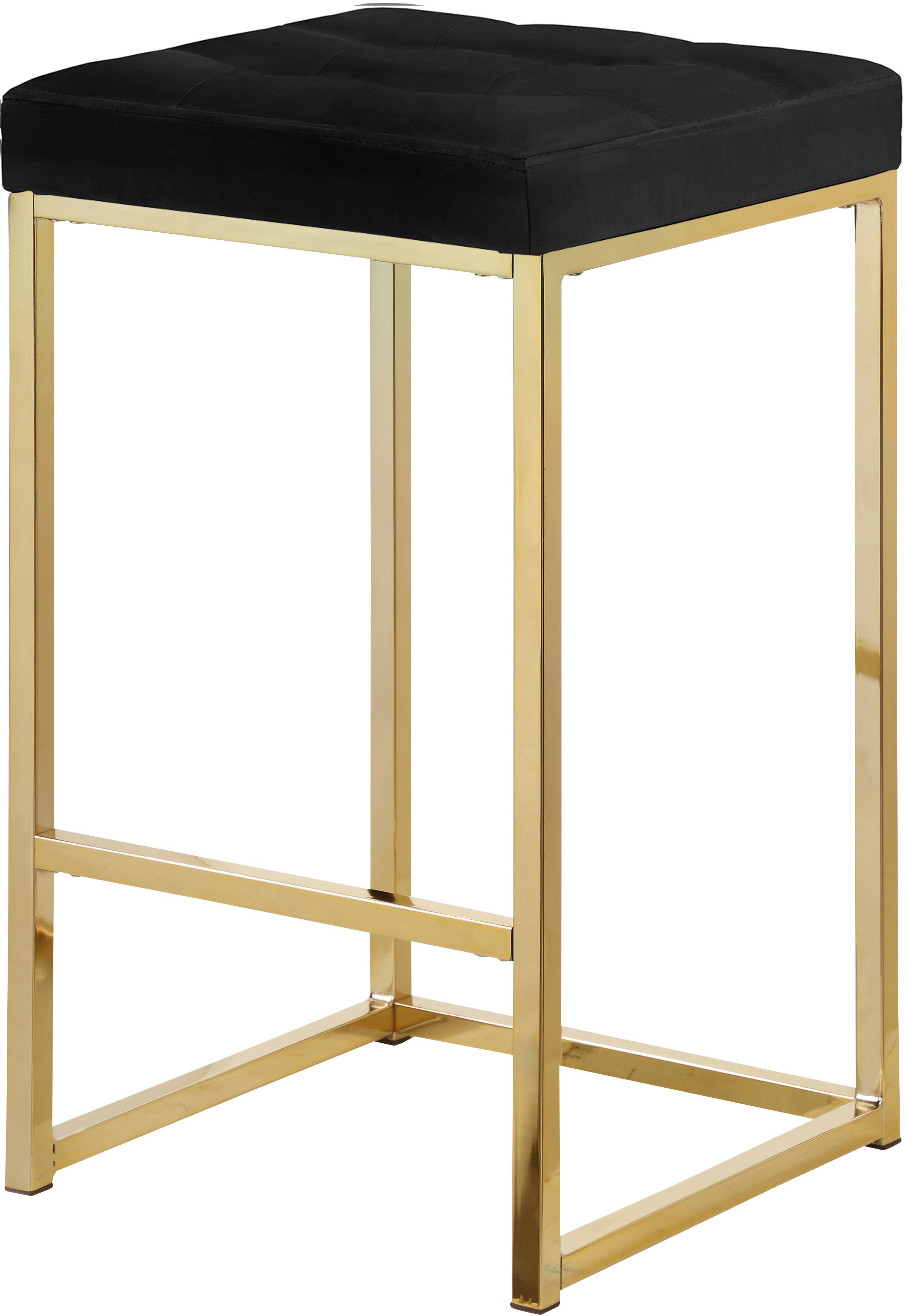 Nicola Black Velvet Stool - Image 7