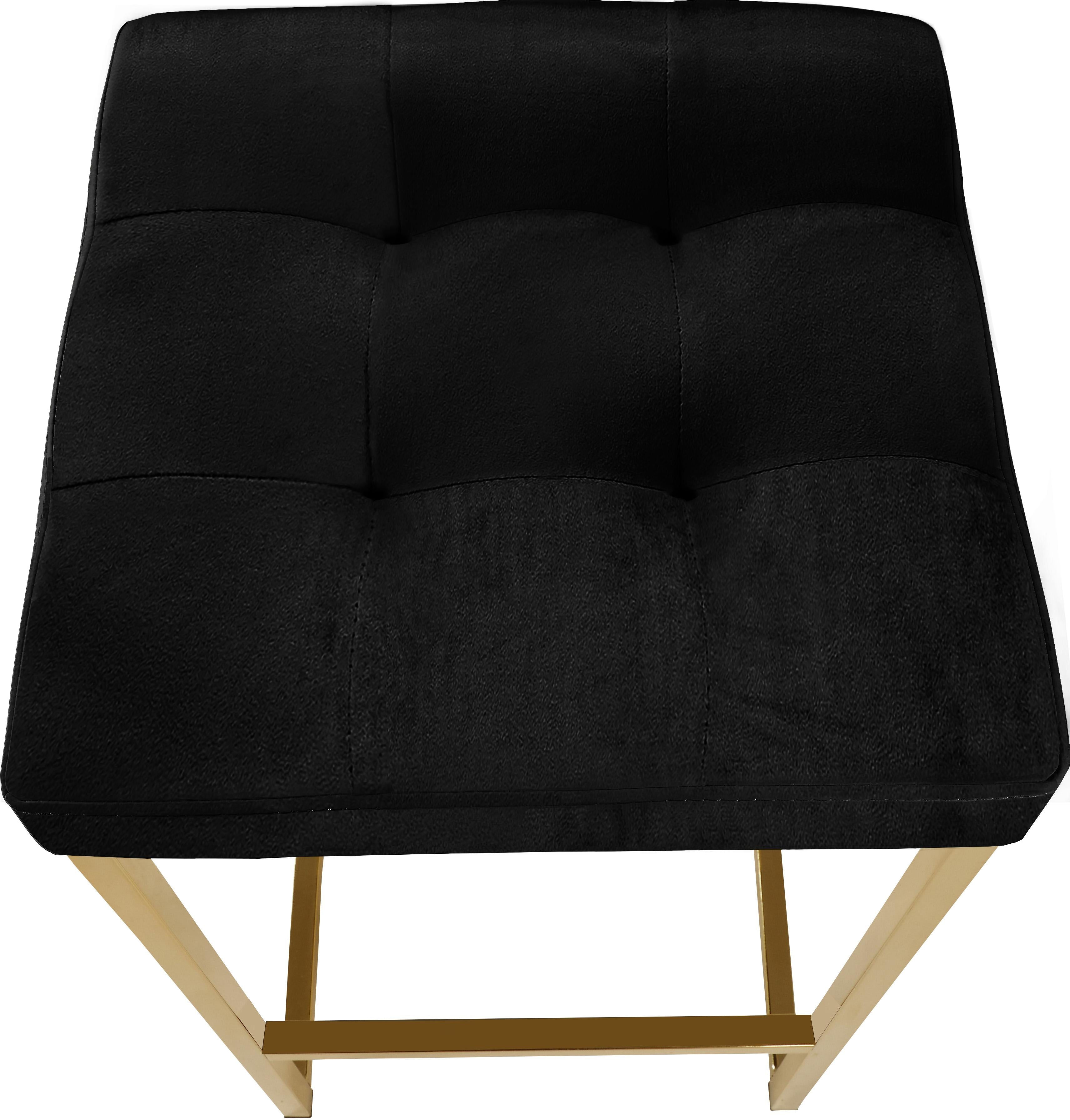 Nicola Black Velvet Stool - Image 9