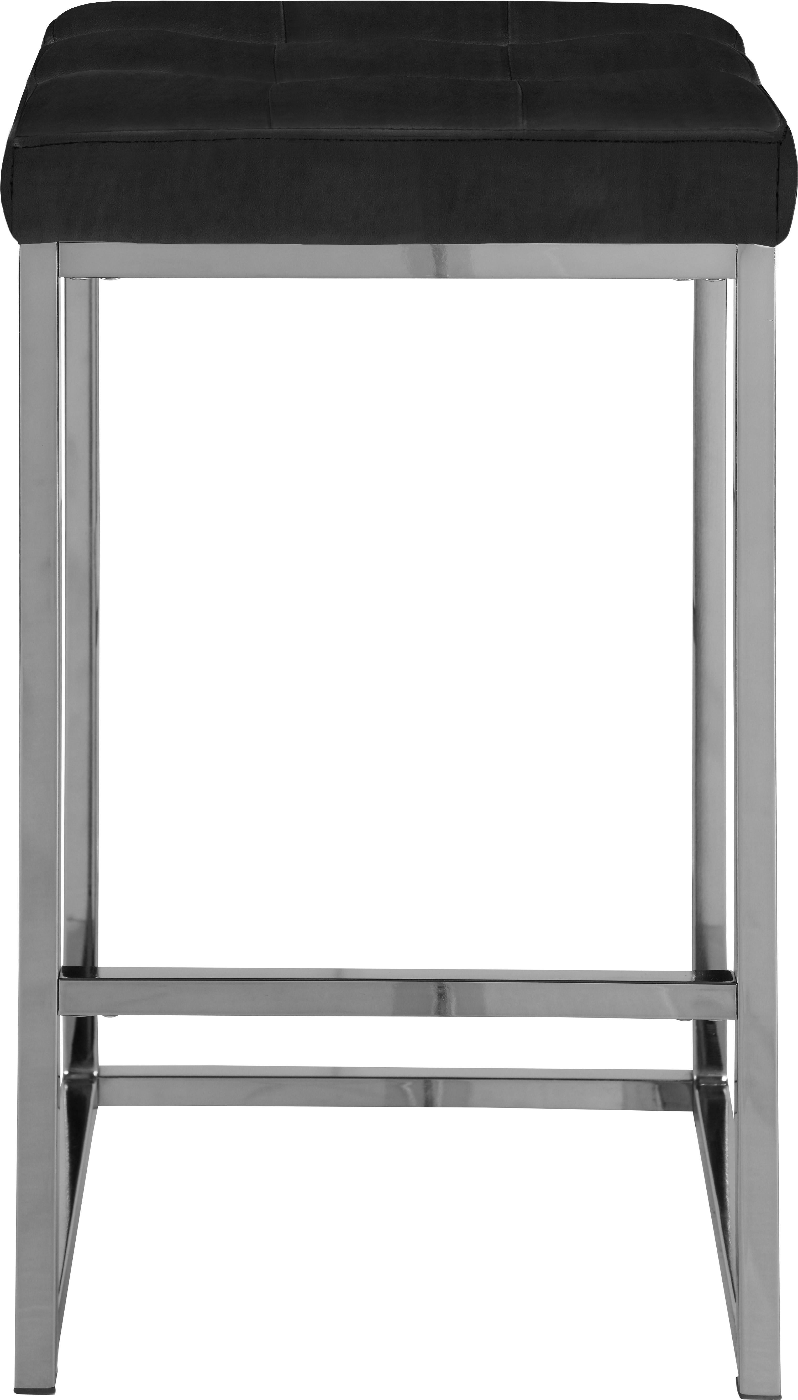 Nicola Black Velvet Stool - Image 3