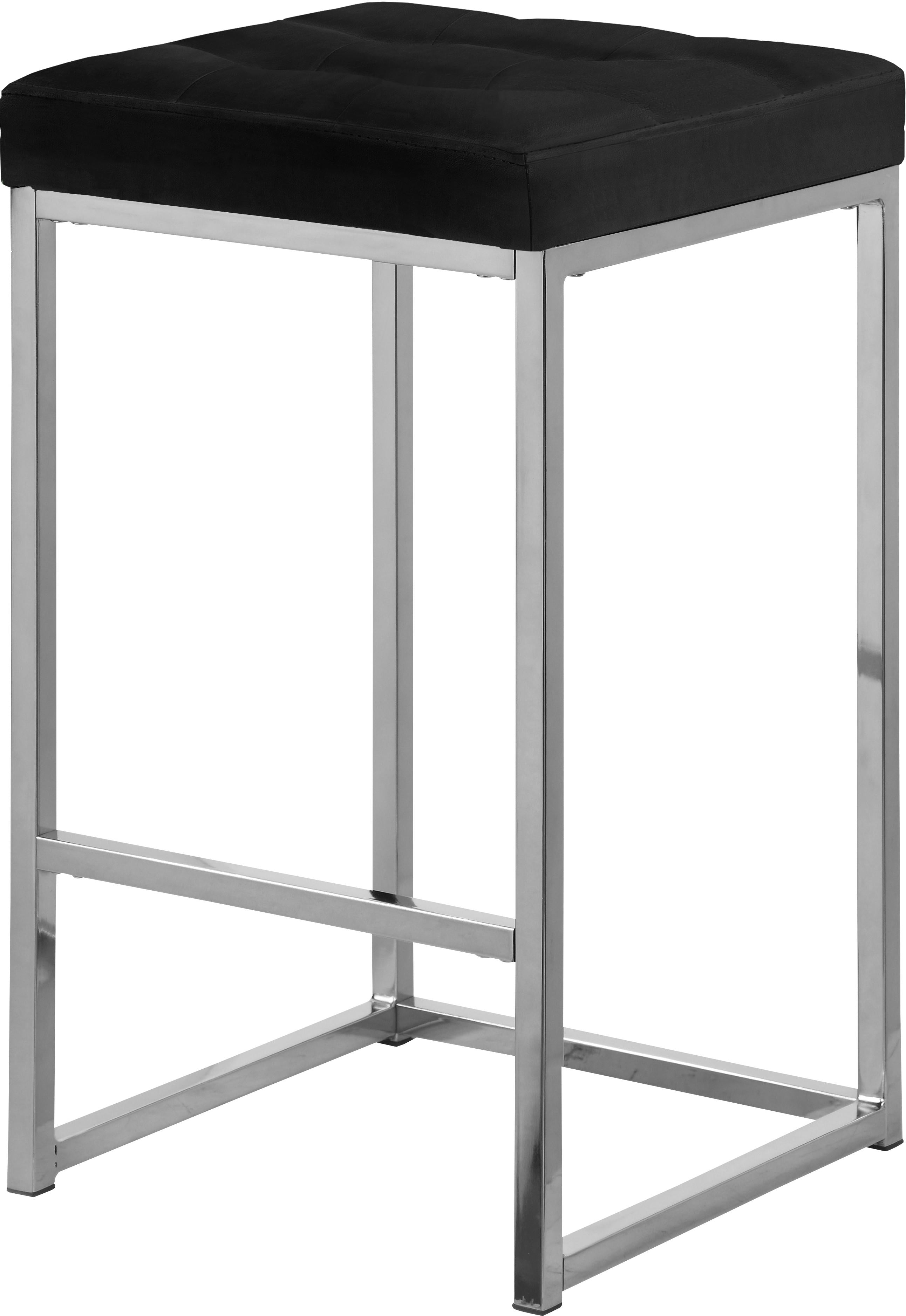Nicola Black Velvet Stool - Image 2