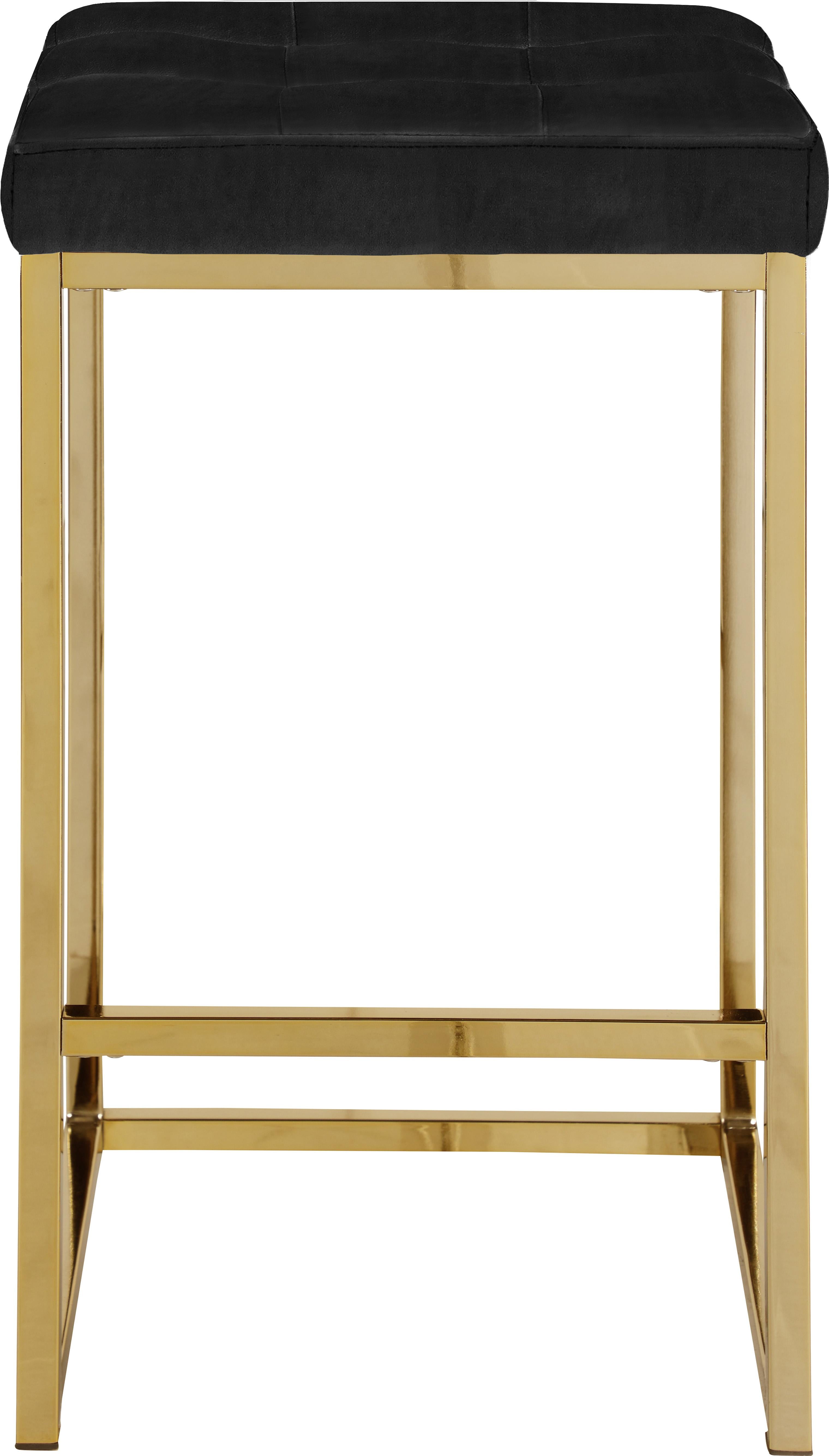 Nicola Black Velvet Stool - Image 8