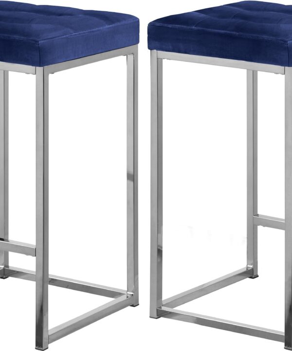 Nicola Navy Velvet Stool