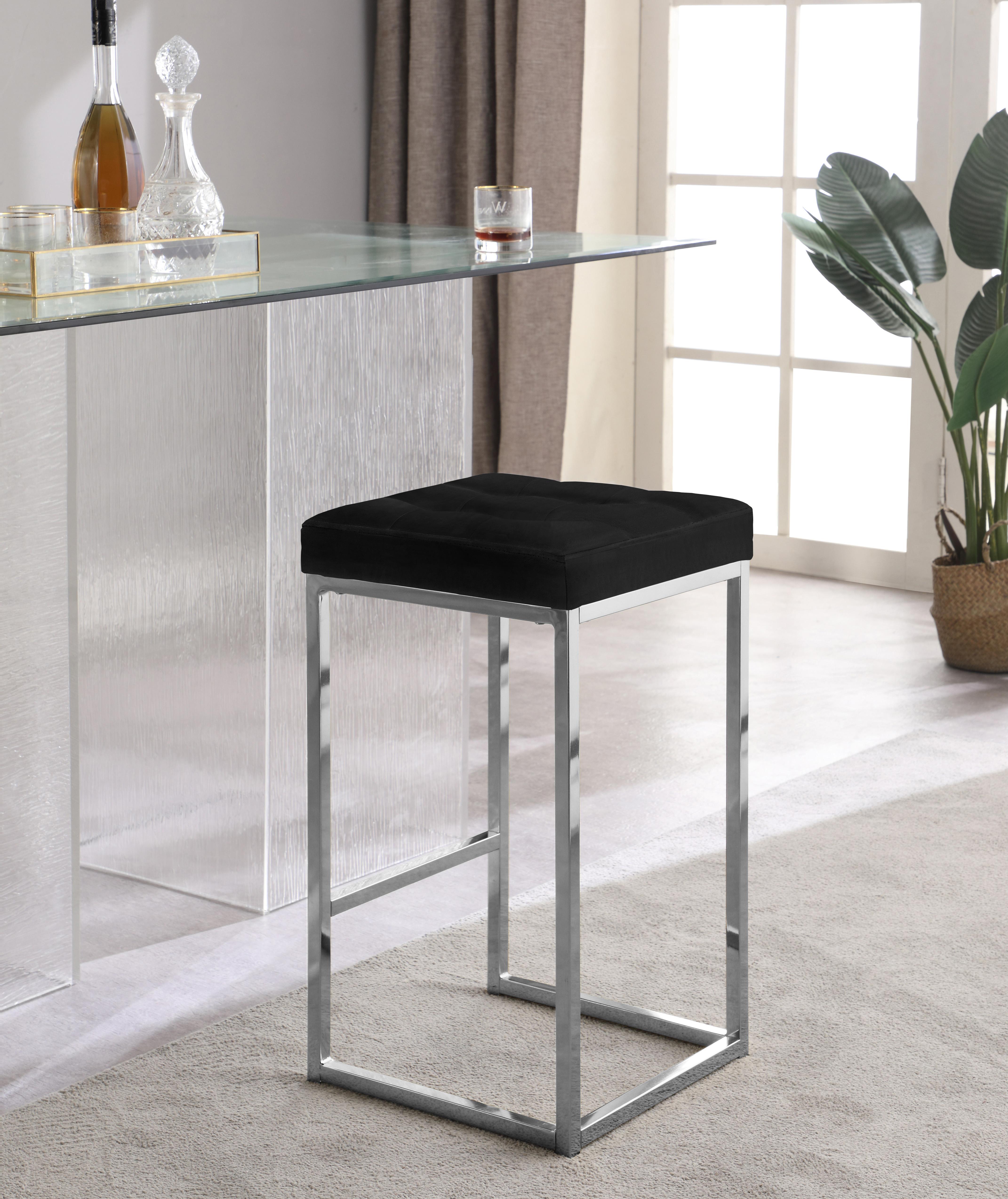 Nicola Black Velvet Stool - Image 5