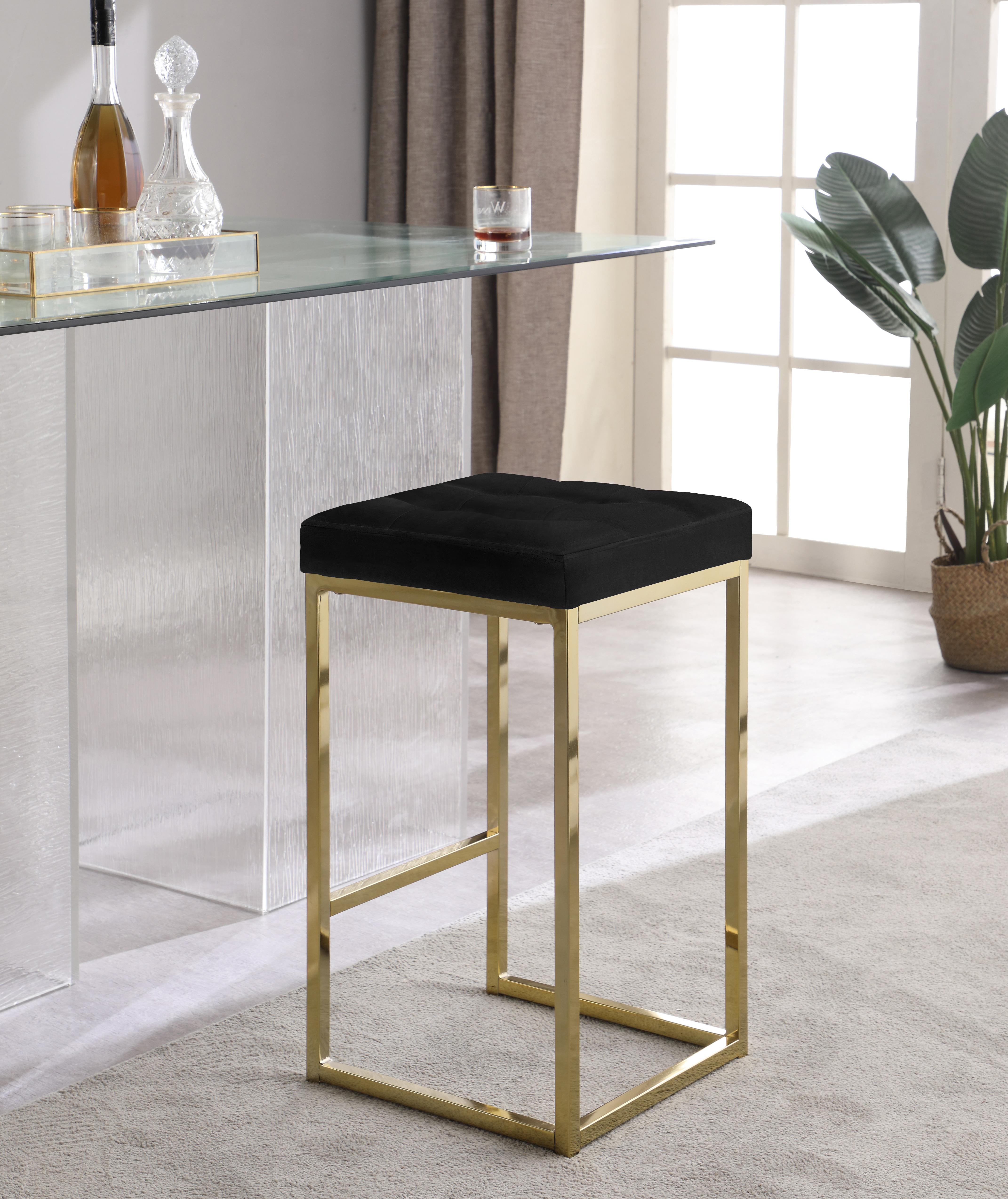 Nicola Black Velvet Stool - Image 10