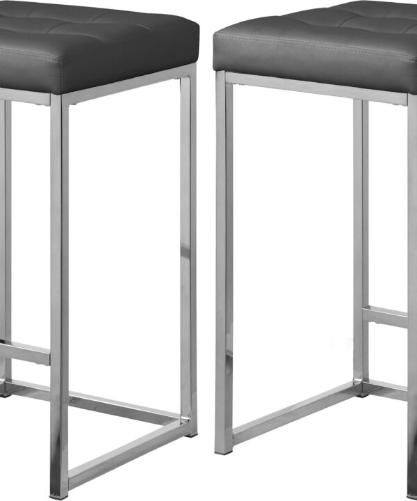 Nicola Grey Faux Leather Stool