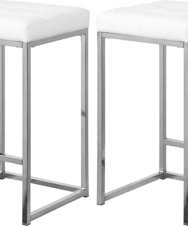 Nicola White Faux Leather Stool