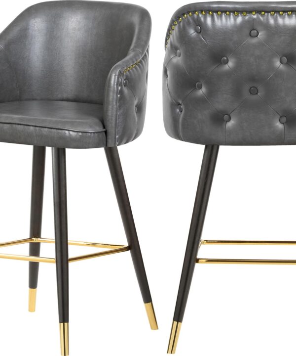 Barbosa Grey Faux Leather Counter/Bar Stool - Luxe Home Furnishings (Jersey City, NJ)