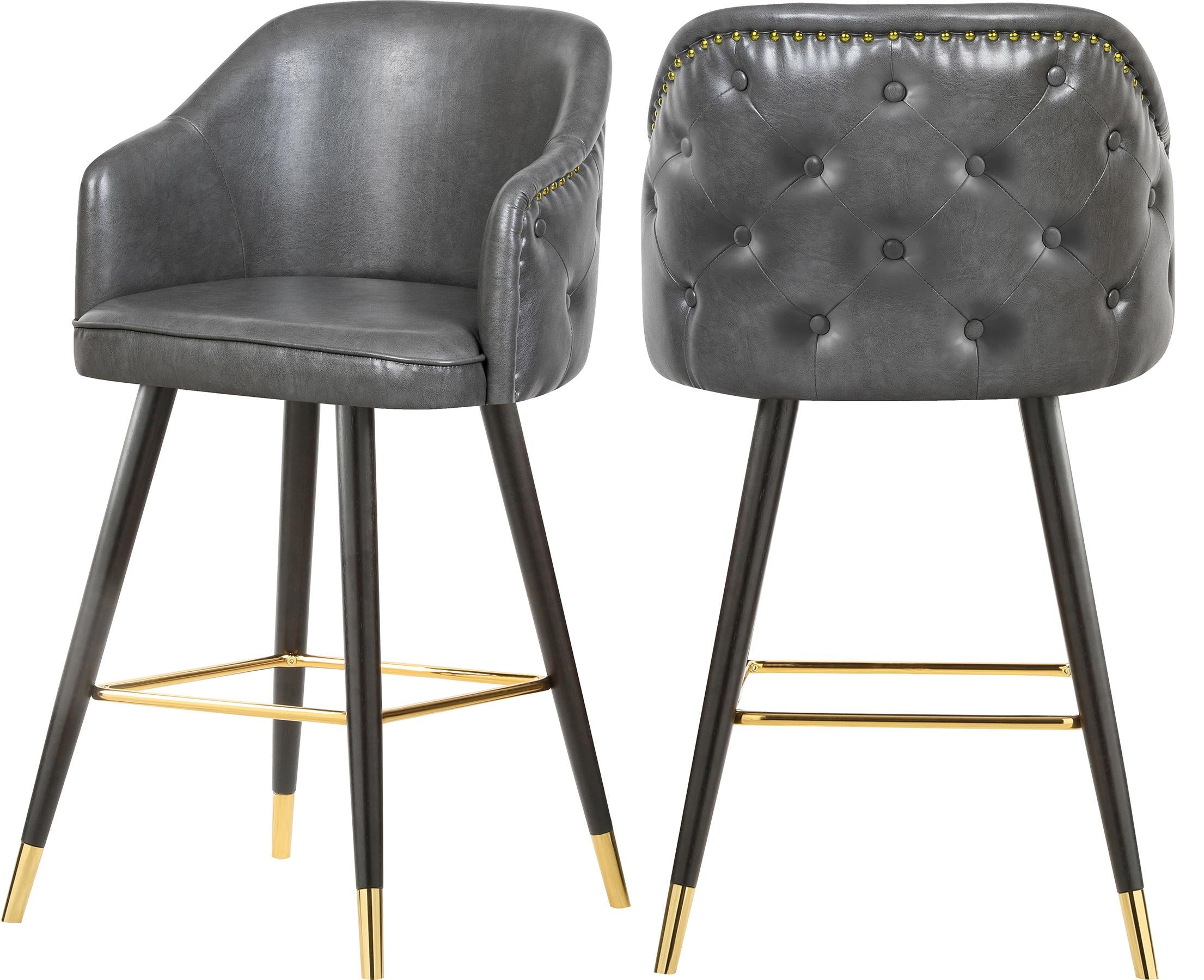 Barbosa Grey Faux Leather Counter/Bar Stool - Luxe Home Furnishings (Jersey City, NJ)