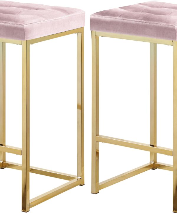 Nicola Pink Velvet Stool