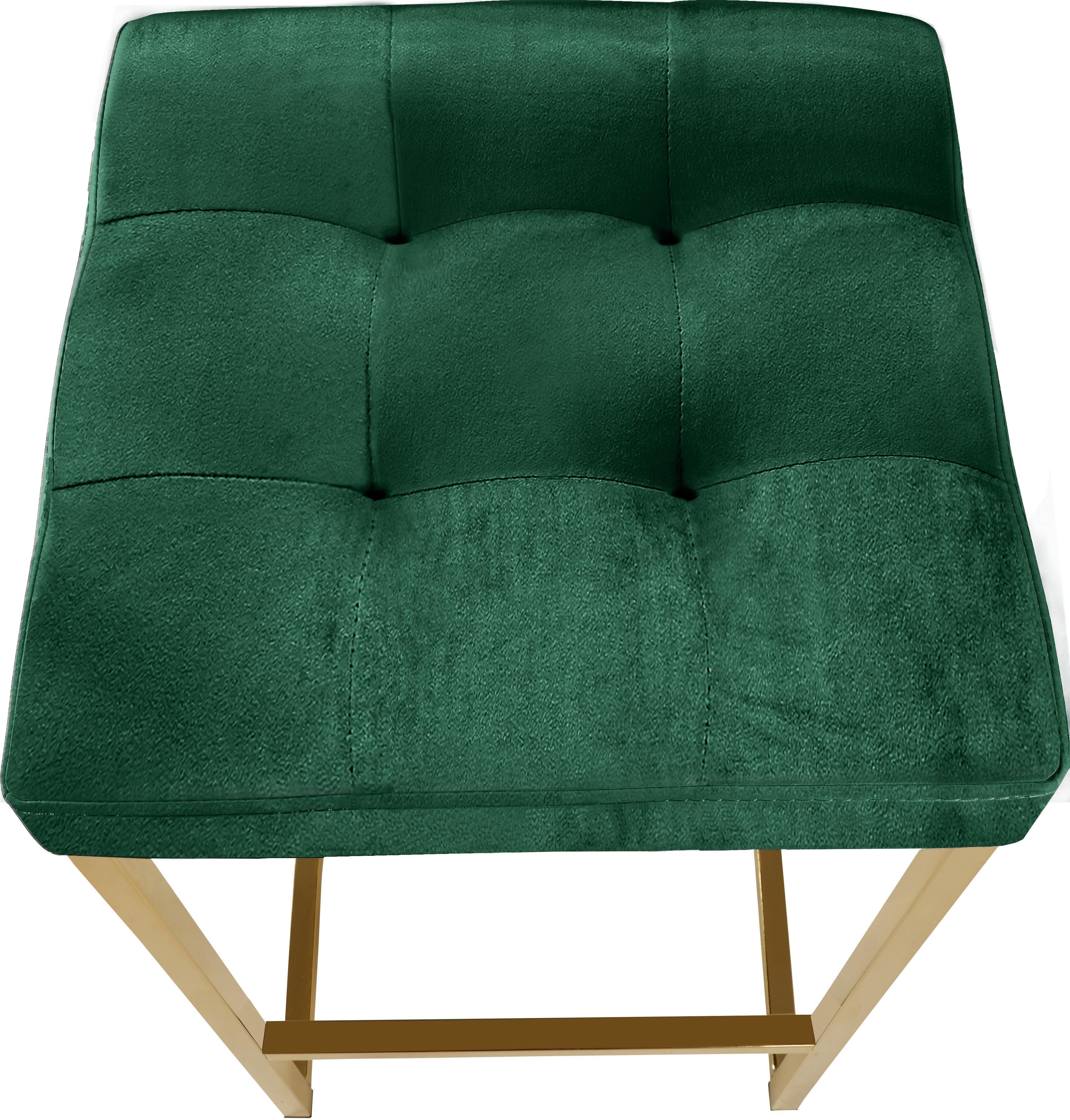 Nicola Green Velvet Stool - Image 4