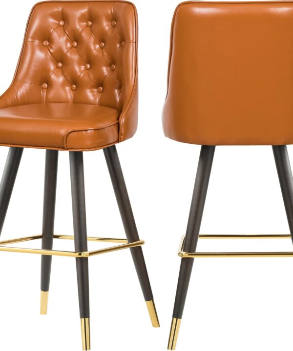 Portnoy Cognac Faux Leather Counter/Bar Stool