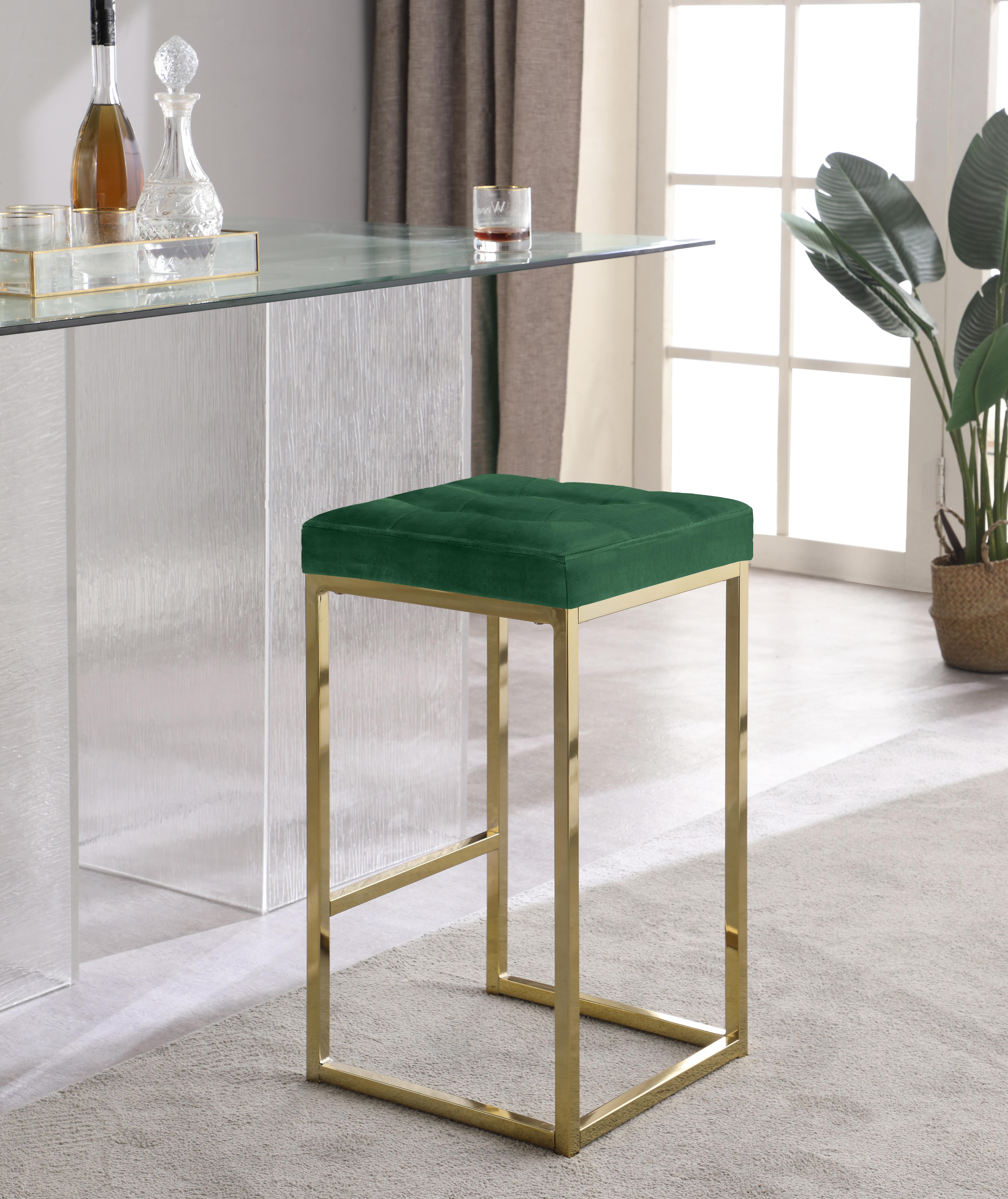 Nicola Green Velvet Stool - Image 5