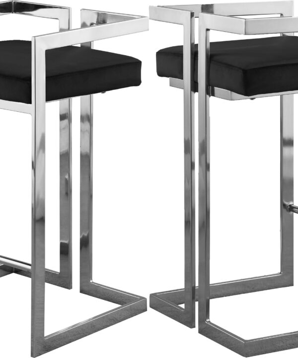 Ezra Black Velvet Stool