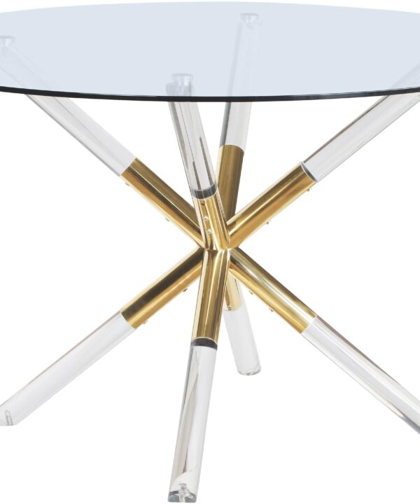 Mercury Acrylic/Gold Dining Table