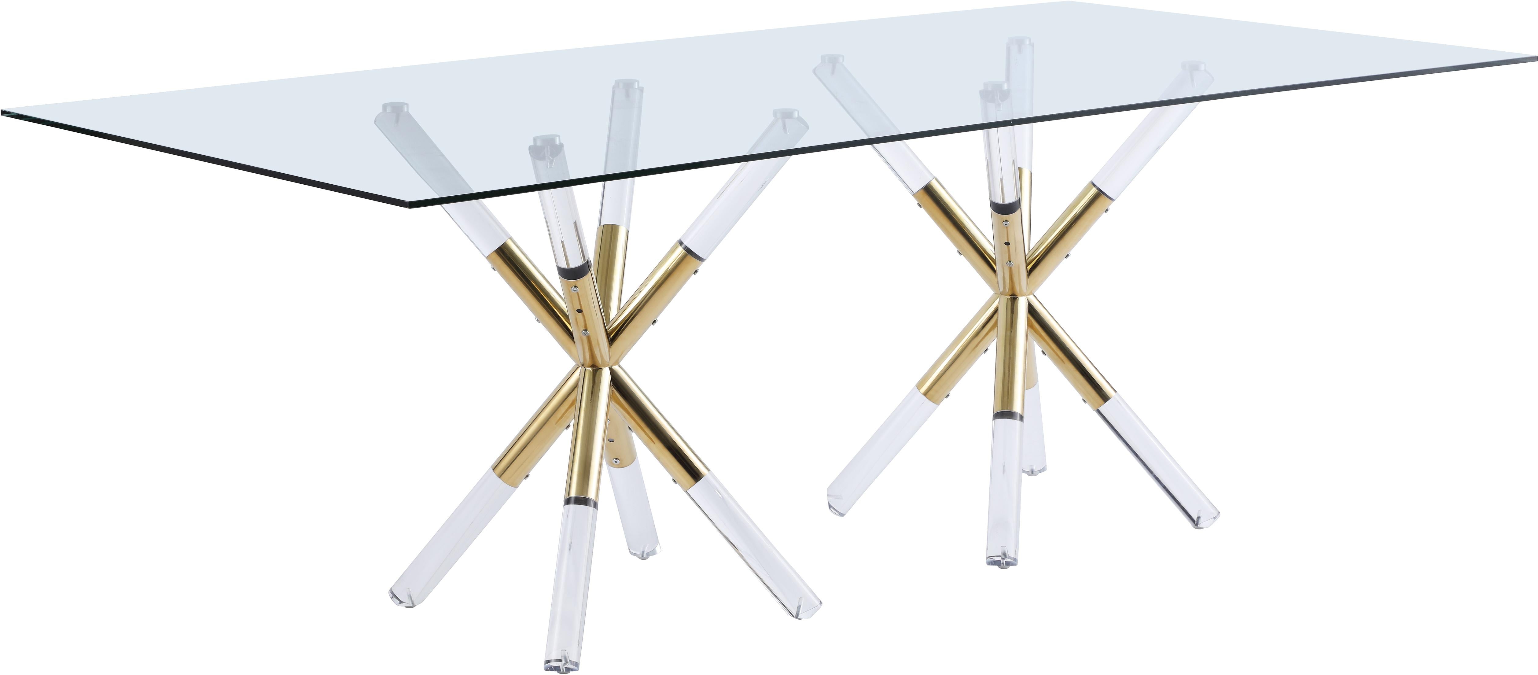Mercury Acrylic/Gold Dining Table - Image 4