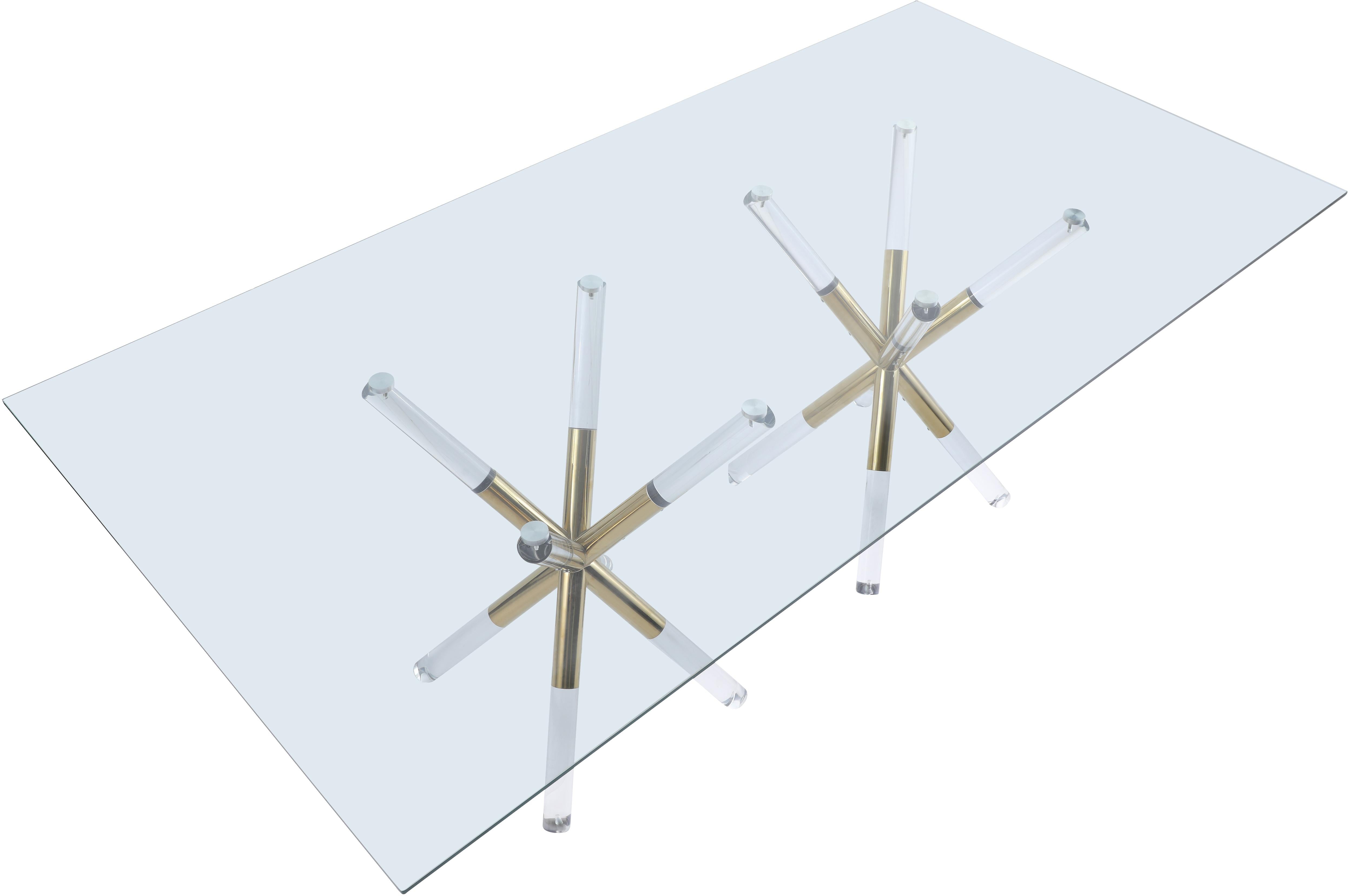 Mercury Acrylic/Gold Dining Table - Image 7