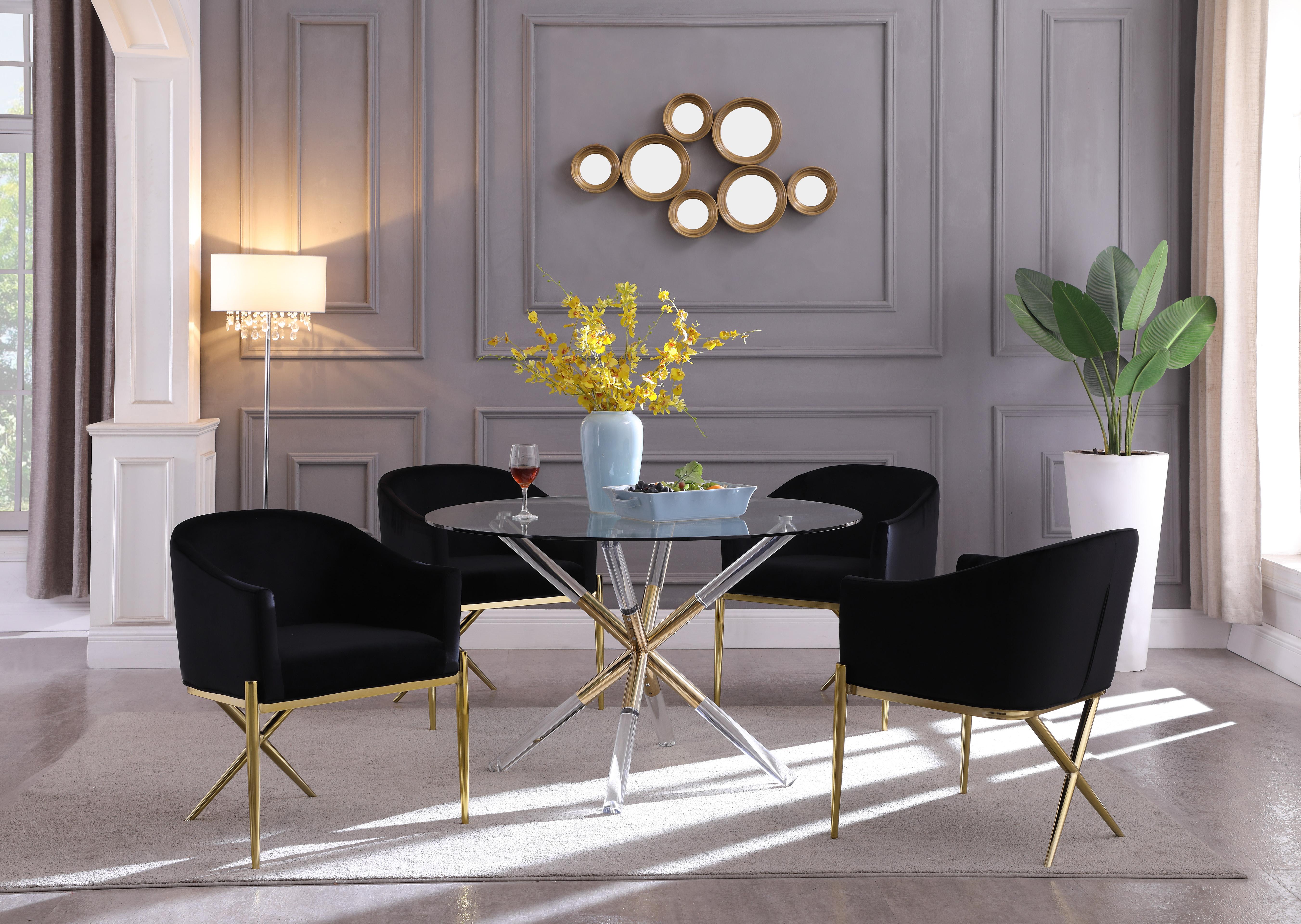 Mercury Acrylic/Gold Dining Table - Image 8