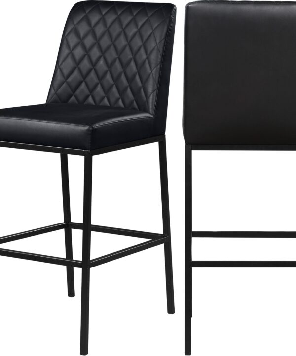 Bryce Black Faux Leather Stool - Luxe Home Furnishings (Jersey City, NJ)
