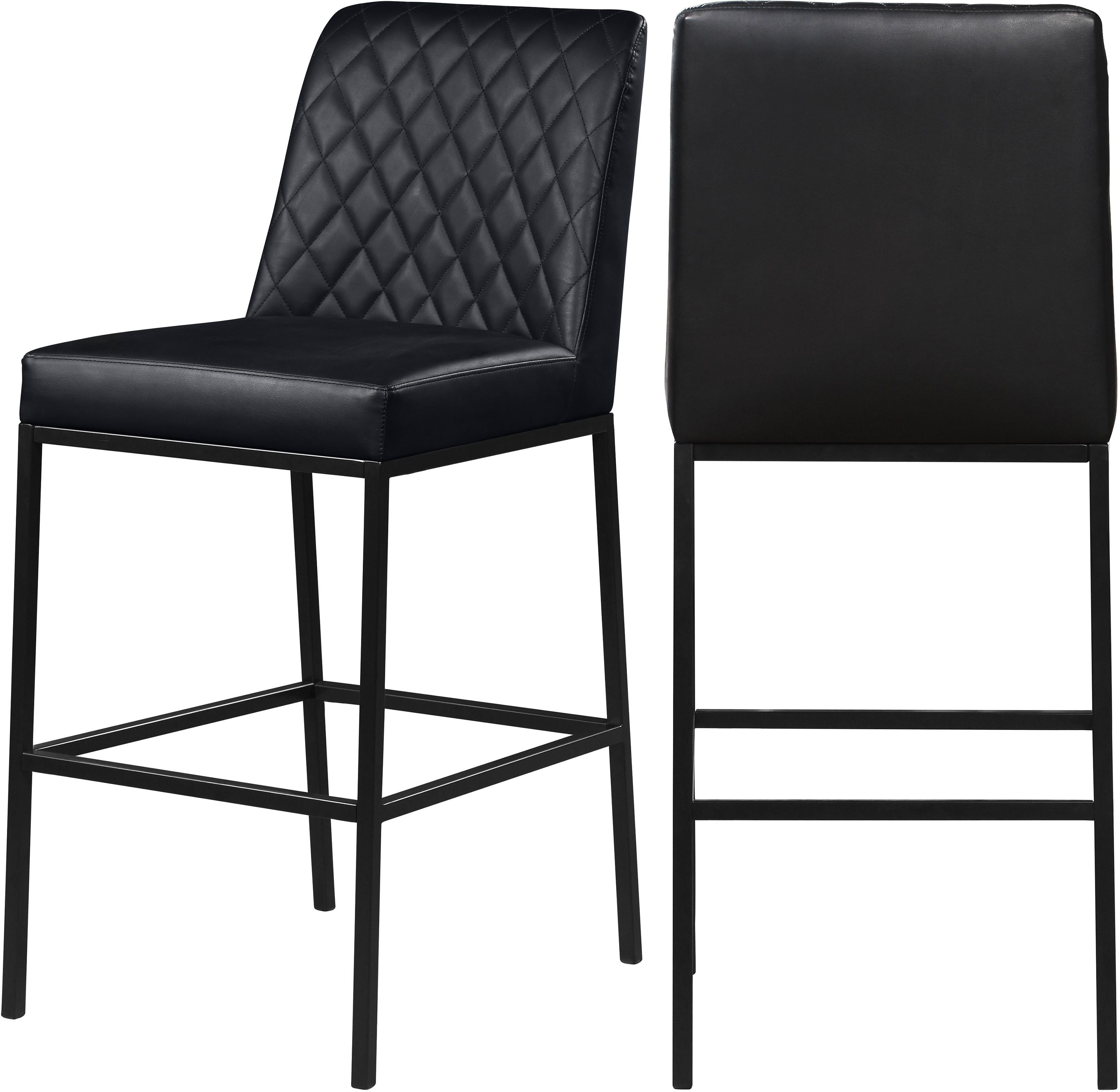 Bryce Black Faux Leather Stool - Luxe Home Furnishings (Jersey City, NJ)