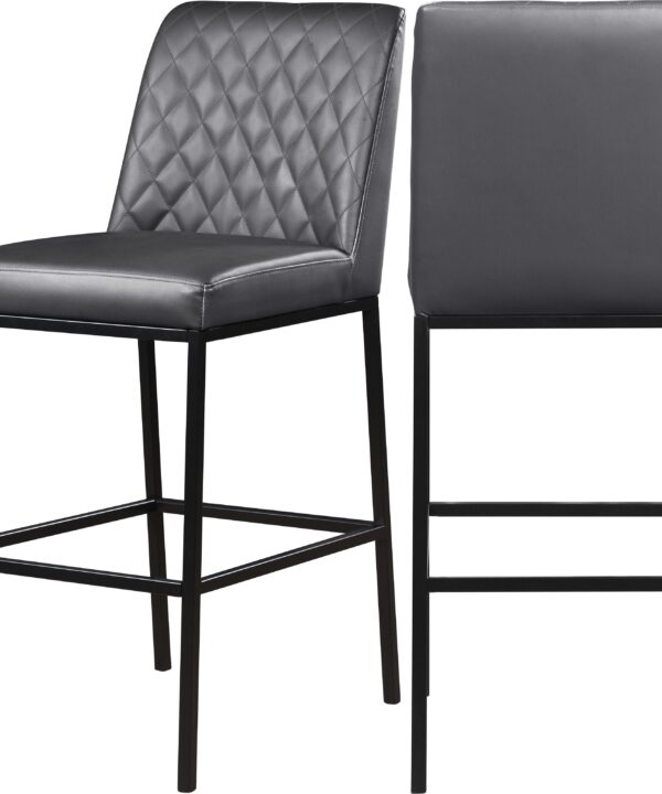 Bryce Grey Faux Leather Stool - Luxe Home Furnishings (Jersey City, NJ)