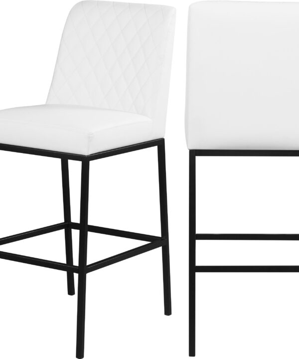 Bryce White Faux Leather Stool - Luxe Home Furnishings (Jersey City, NJ)