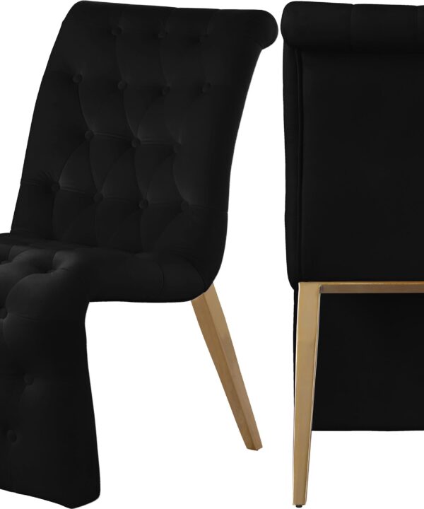 Curve Black Velvet Dining Chair - Luxe Home Furnishings (Jersey City, NJ)