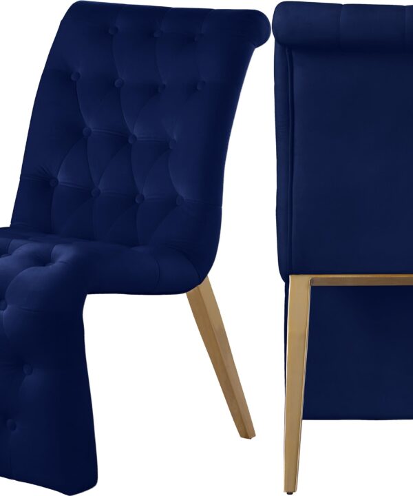 Curve Navy Velvet Dining Chair - Luxe Home Furnishings (Jersey City, NJ)