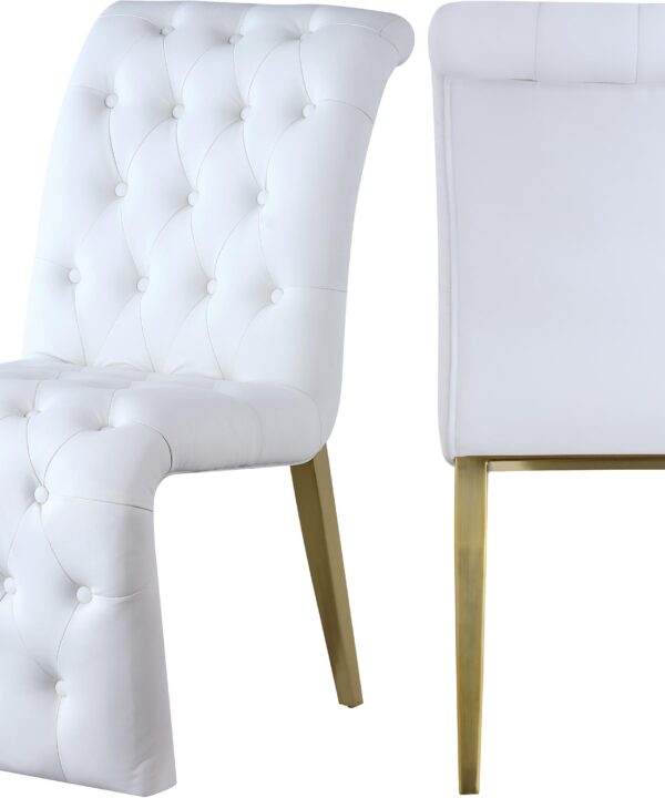 Curve White Faux Leather Dining Chair - Luxe Home Furnishings (Jersey City, NJ)