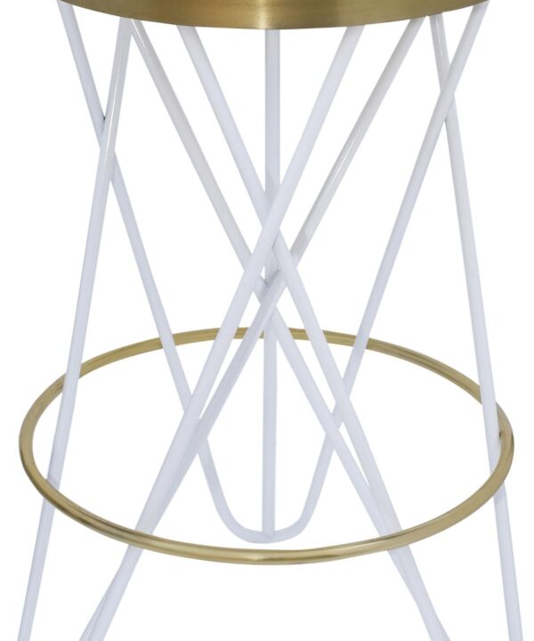 Mercury White / Gold Counter Stool - Luxe Home Furnishings (Jersey City, NJ)