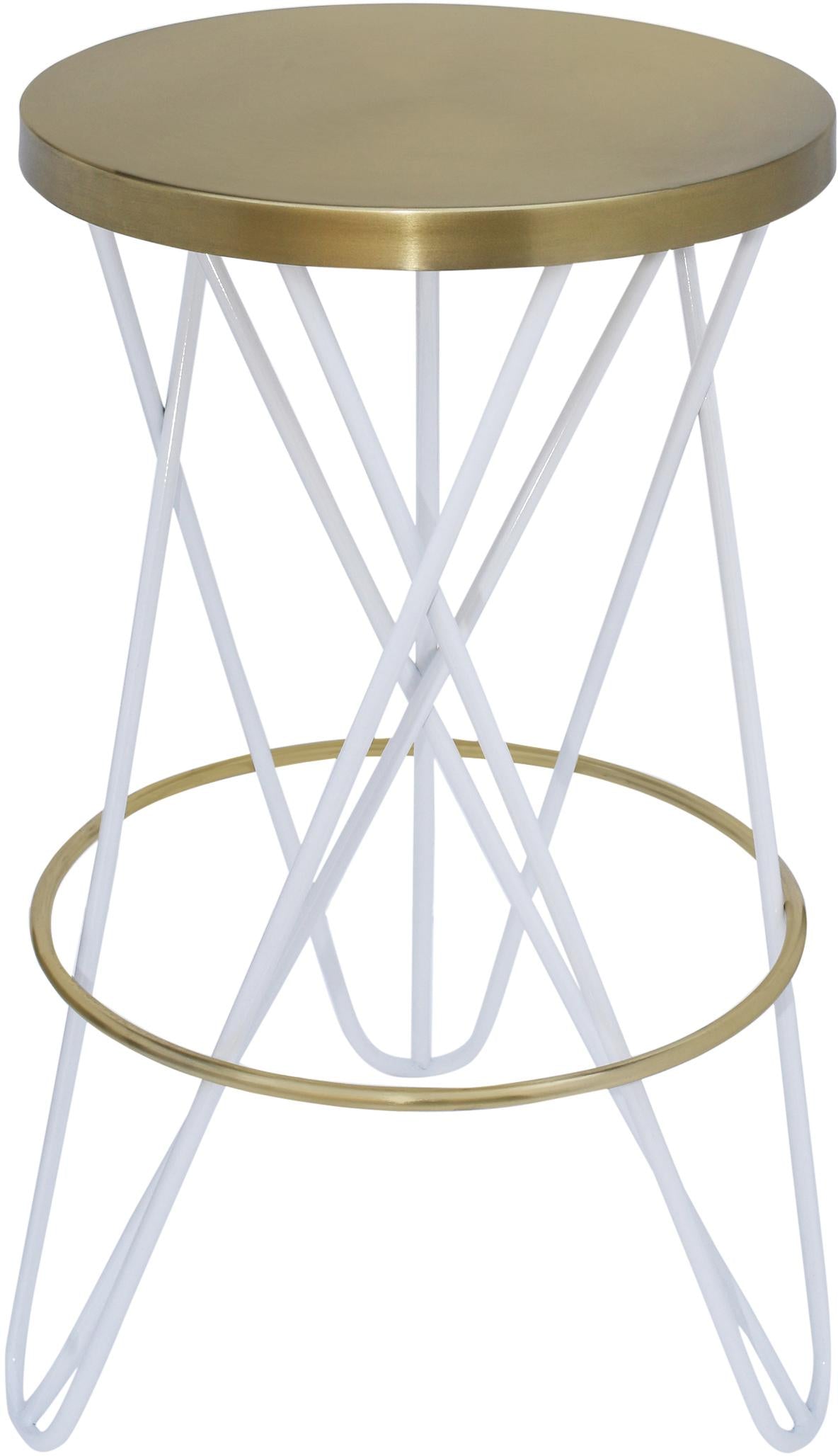 Mercury White / Gold Counter Stool - Luxe Home Furnishings (Jersey City, NJ)