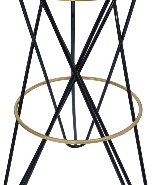 Mercury Black / Gold Bar Stool - Luxe Home Furnishings (Jersey City, NJ)
