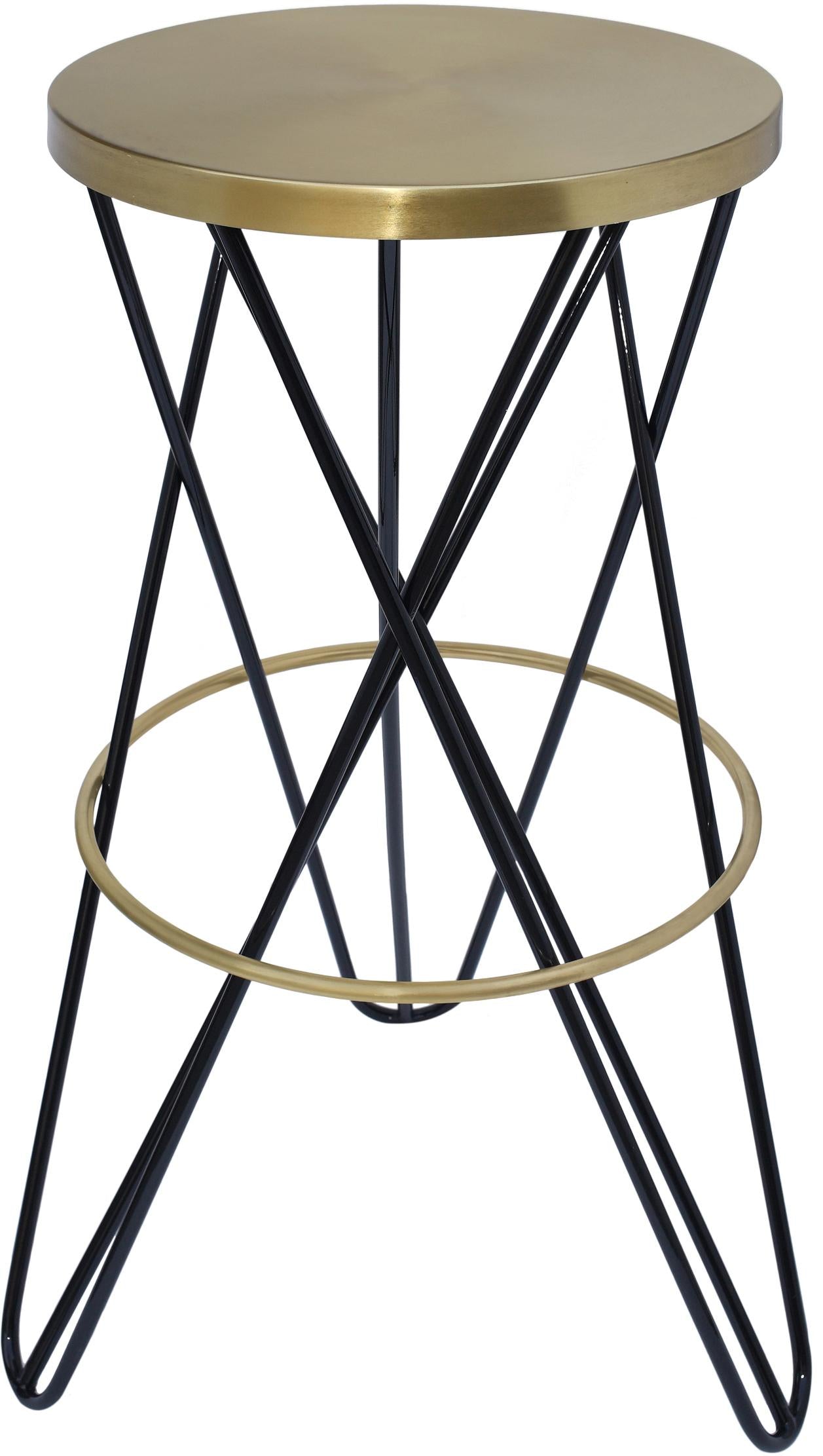 Mercury Black / Gold Bar Stool - Luxe Home Furnishings (Jersey City, NJ)