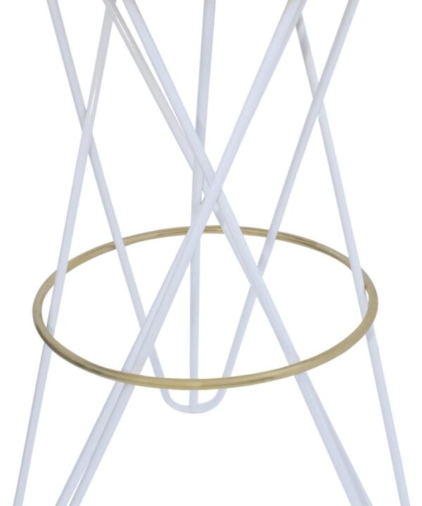 Mercury White / Gold Bar Stool - Luxe Home Furnishings (Jersey City, NJ)