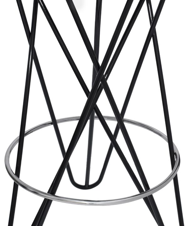 Mercury Black / Silver Counter Stool - Luxe Home Furnishings (Jersey City, NJ)