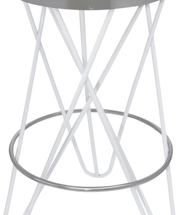 Mercury White / Silver Counter Stool - Luxe Home Furnishings (Jersey City, NJ)
