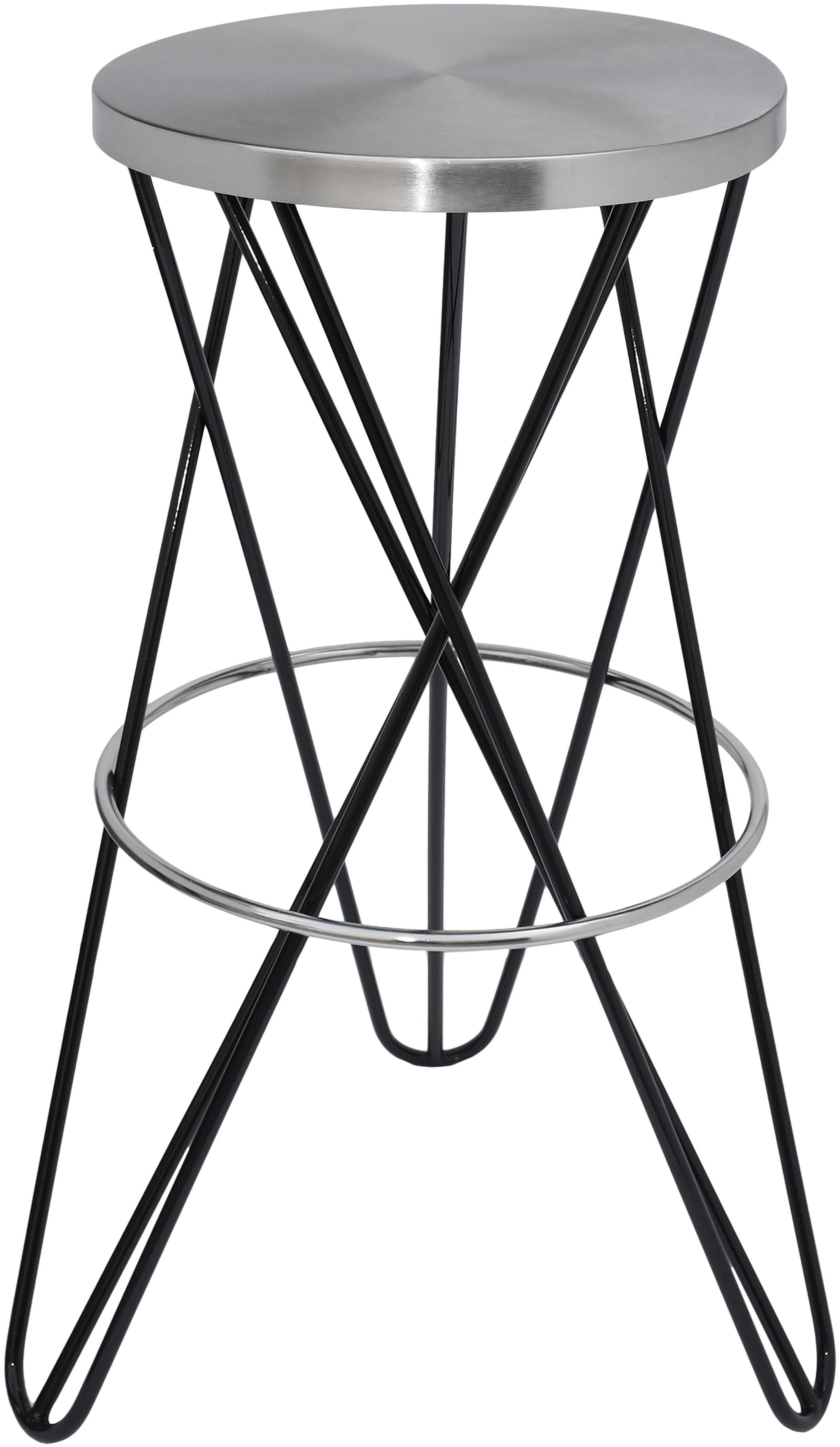 Mercury Black / Silver Bar Stool - Luxe Home Furnishings (Jersey City, NJ)