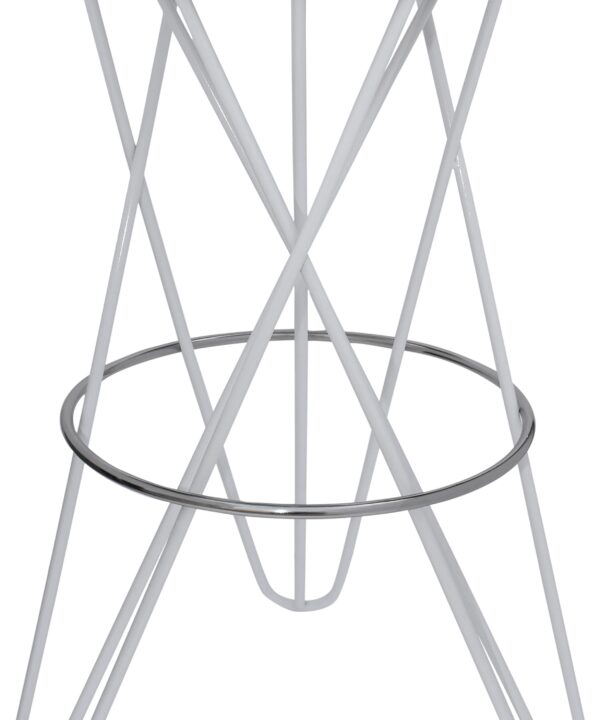 Mercury White / Silver Bar Stool - Luxe Home Furnishings (Jersey City, NJ)