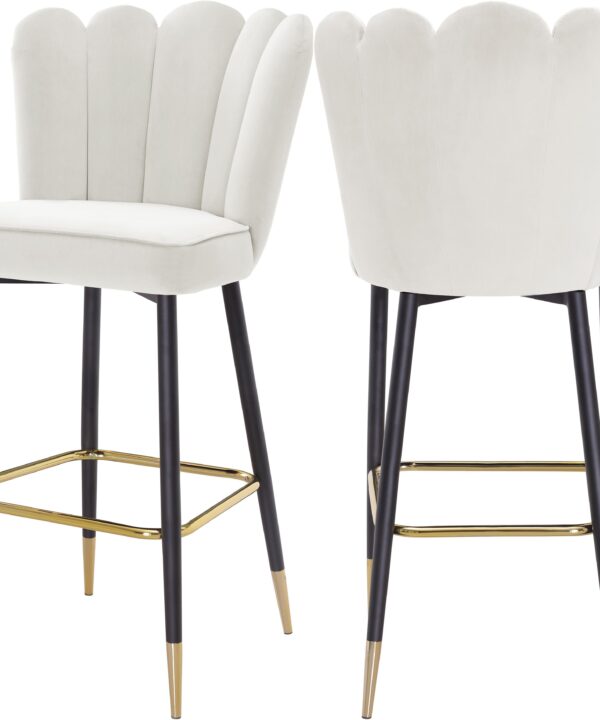 Lily Cream Velvet Stool